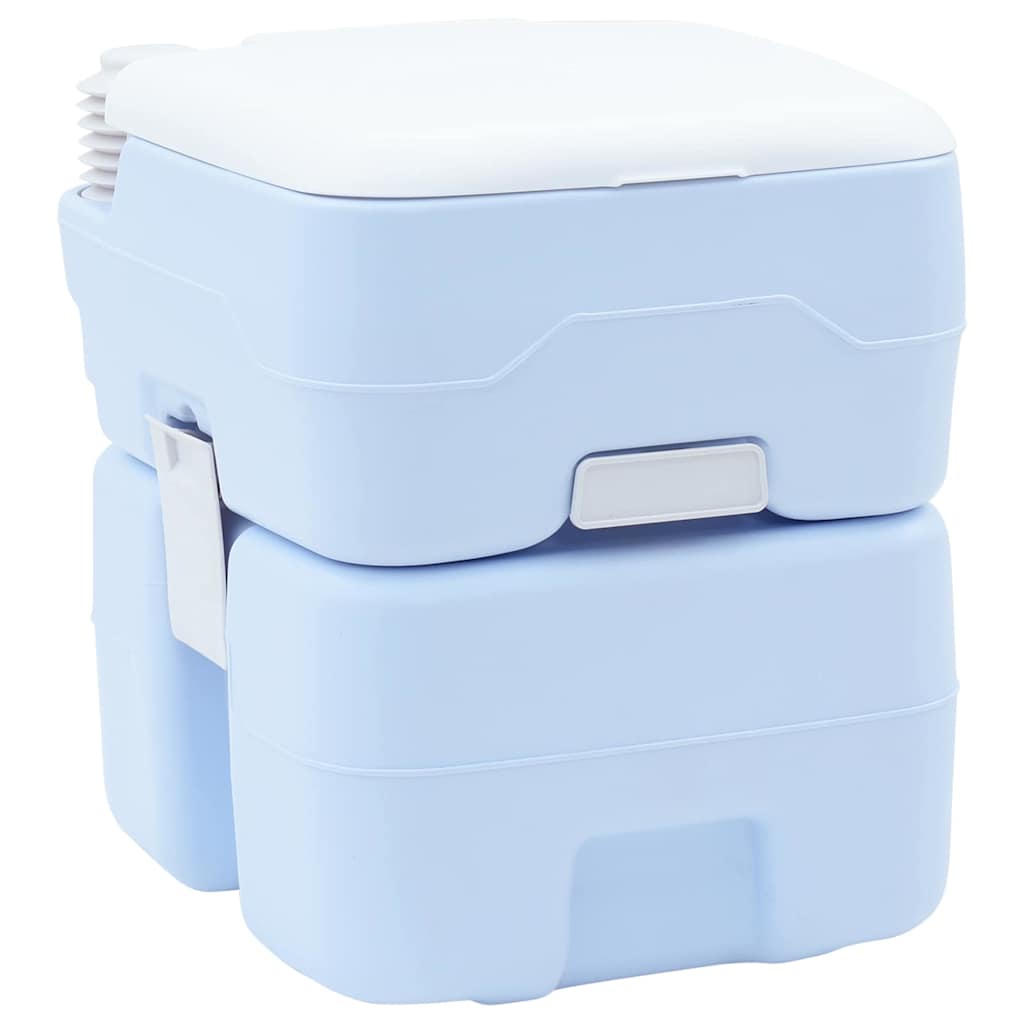Bærbar Toilet, Lys Blå & Hvid Plast, 20 L