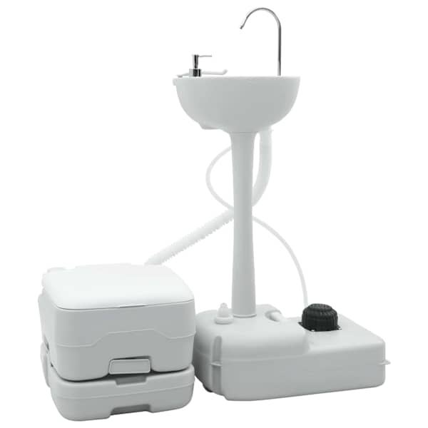 vidaXL Matkaja wc komplekt 2 tk Hall ja Valge