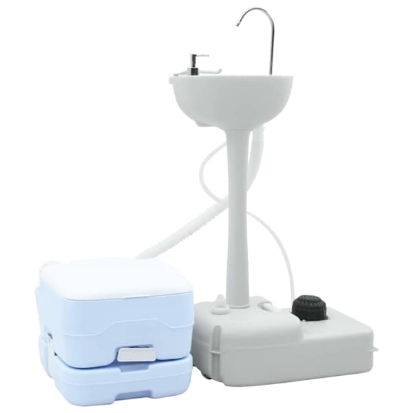 vidaXL Matkaja wc komplekt 2 tk Sinine ja Valge