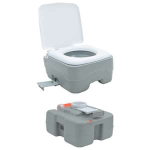 Campingové WC Šedá a bílá 41,5 x 36,5 x 37,5 cm Polyethylen - obrázek 10