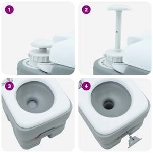 Campingové WC Šedá a bílá 41,5 x 36,5 x 37,5 cm Polyethylen - obrázek 11
