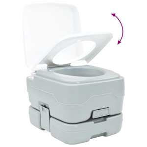 Campingové WC Šedá a bílá 41,5 x 36,5 x 30 cm Polyethylen - obrázek 9