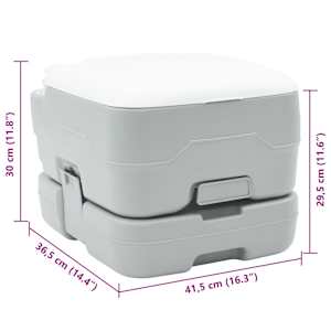 Campingové WC Šedá a bílá 41,5 x 36,5 x 30 cm Polyethylen - obrázek 12