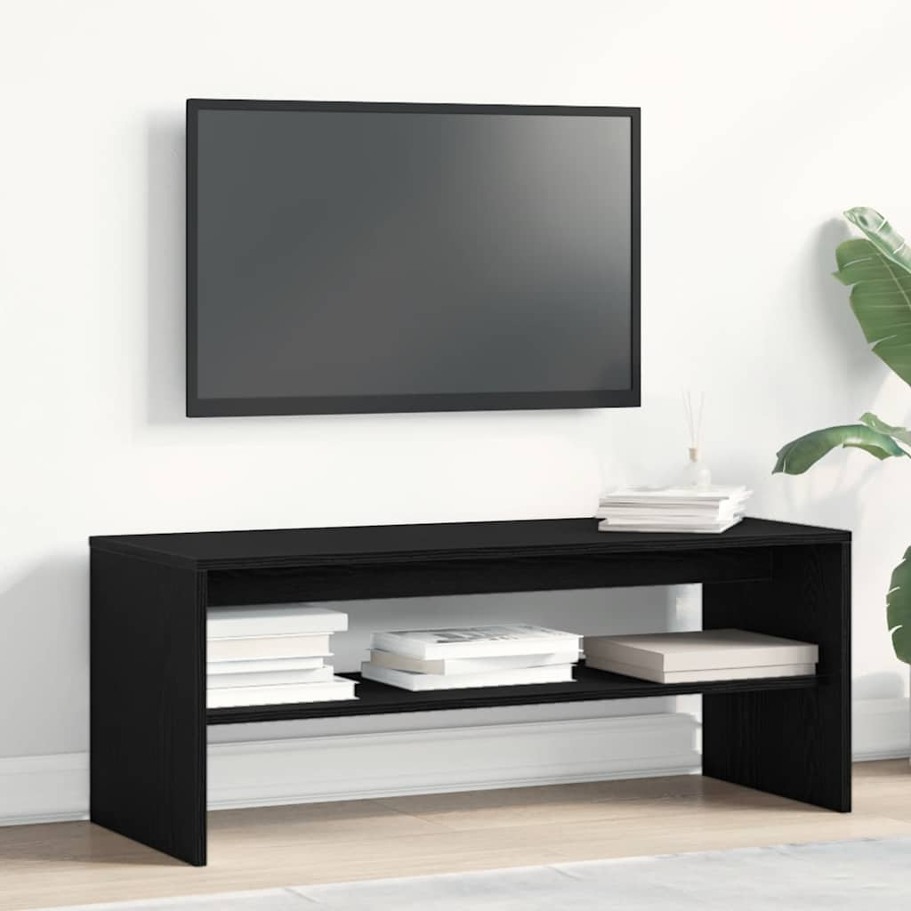 vidaXL TV-Schrank Schwarz Eichen-Optik 100x40x40 cm Holzwerkstoff