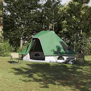 Tipi šotor s streho Zelena 466 x 310 x 240 cm tafeta