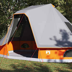 Tipi stan se střechou Šedá a oranžová 466 x 310 x 240 cm taft - obrázek 3