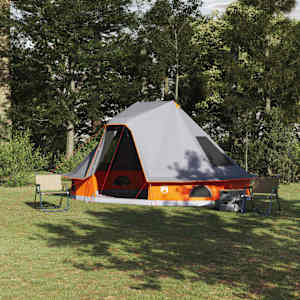 Tipi stan se střechou Šedá a oranžová 466 x 310 x 240 cm taft - obrázek 1