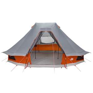 Tipi stan se střechou Šedá a oranžová 466 x 310 x 240 cm taft - obrázek 4