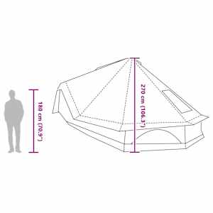 Tipi stan se střechou Šedá a oranžová 680 x 430 x 270 cm taft - obrázek 13