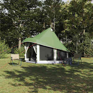 Tipi šotor s streho Zelena 404 x 370 x 270 cm tafeta