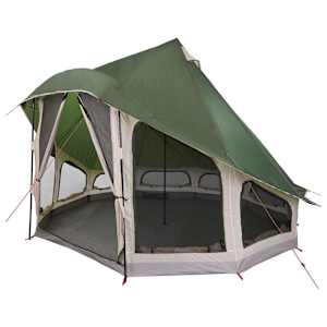 vidaXL Tipi telk katusega &otilde;huavaga Roheline 404 x 370 x 270 cm taft