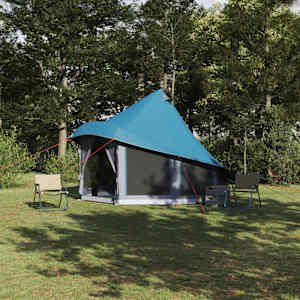 Tipi šotor s streho Modra 404 x 370 x 270 cm tafeta