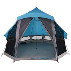 Tipi stan se střechou s úložištěm Modrá 404 x 370 x 270 cm taft - obrázek 4
