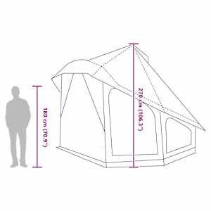 Tipi stan se střechou s úložištěm Modrá 404 x 370 x 270 cm taft - obrázek 13