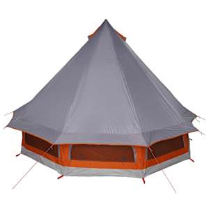 Tipi stan se střechou Šedá a oranžová 404 x 370 x 270 cm taft - obrázek 6