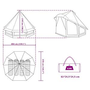 Tipi stan se střechou Šedá a oranžová 404 x 370 x 270 cm taft - obrázek 12