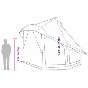 Tipi stan se střechou Zelená 508 x 470 x 300 cm taft - obrázek 13