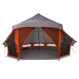 Tipi stan se střechou Šedá a oranžová 508 x 470 x 300 cm taft - obrázek 4