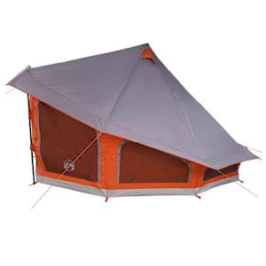 Tipi stan se střechou Šedá a oranžová 508 x 470 x 300 cm taft - obrázek 5