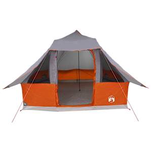 Tipi stan se střechou Šedá a oranžová 358 x 296 x 258 cm taft - obrázek 4