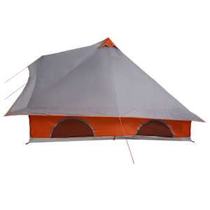 Tipi stan se střechou Šedá a oranžová 358 x 296 x 258 cm taft - obrázek 5