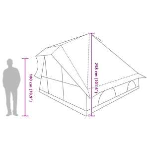Tipi stan se střechou Šedá a oranžová 358 x 296 x 258 cm taft - obrázek 13