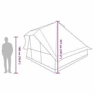 Tipi stan se střechou Zelená 364 x 281 x 257 cm taft - obrázek 13