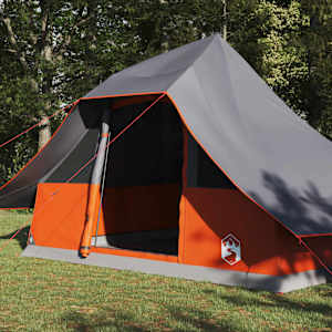 Tipi stan se střechou Šedá a oranžová 364 x 281 x 257 cm taft - obrázek 3