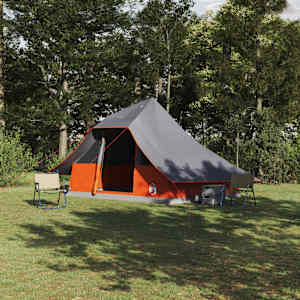 Tipi stan se střechou Šedá a oranžová 364 x 281 x 257 cm taft - obrázek 1
