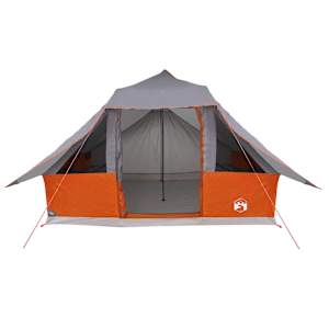 Tipi stan se střechou Šedá a oranžová 364 x 281 x 257 cm taft - obrázek 4