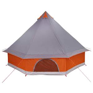 Tipi stan se střechou Šedá a oranžová 400 x 346 x 250 cm taft - obrázek 6