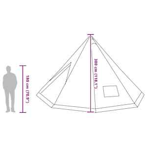 Tipi stan se střechou Šedá a oranžová 560 x 560 x 300 cm taft - obrázek 12