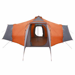 Tipi stan se střechou Šedá a oranžová 492 x 492 x 275 cm taft - obrázek 4