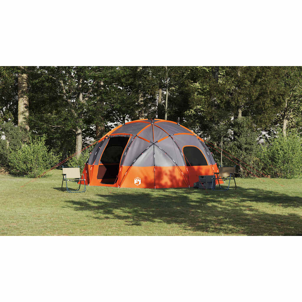 vidaXL Kuppelzelt mit Dach Grau und Orange 475 x 475 x 235 cm Taft – Bild 11