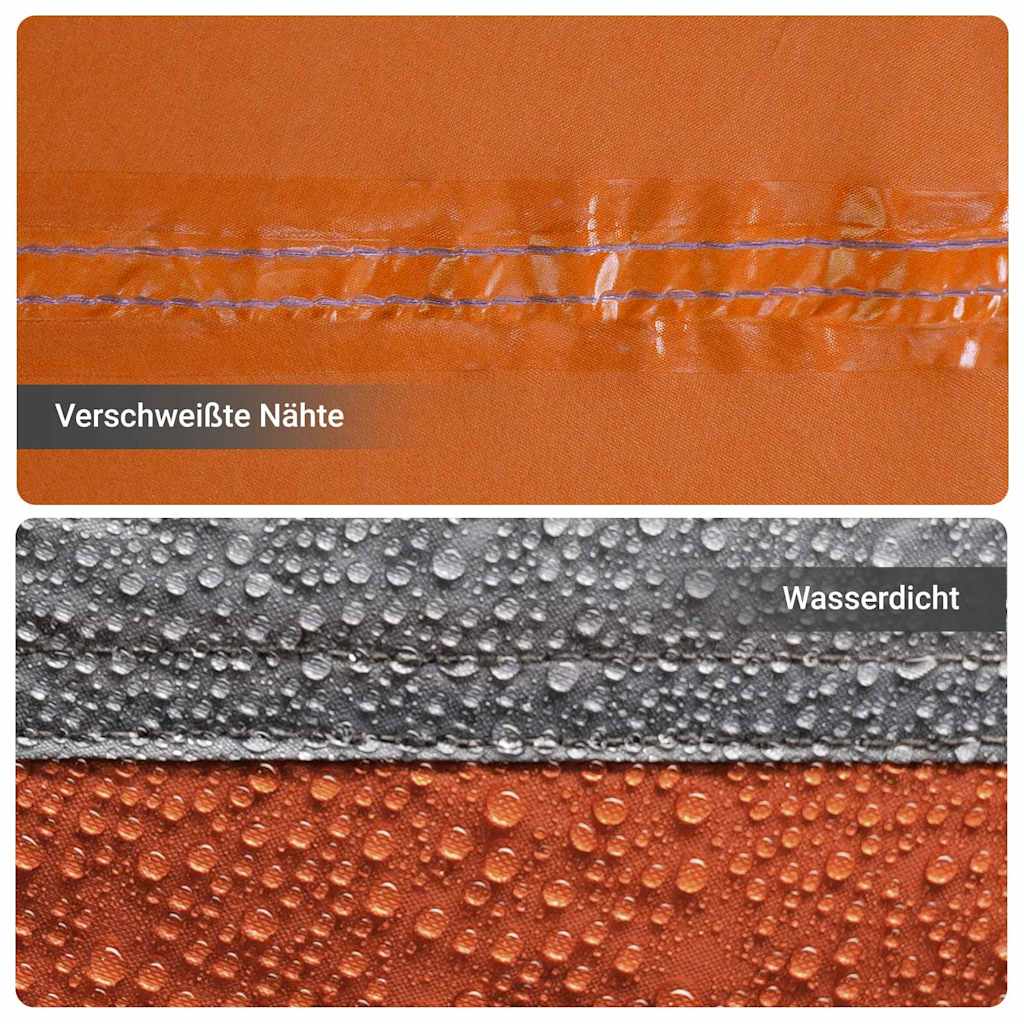 vidaXL Kuppelzelt 4 Personen 308 x 268 x 130 cm Grau und Orange Taft – Bild 9