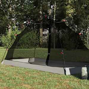 Stan se střechou s úložištěm Šedá a černá 236 x 150 x 136 cm - obrázek 3