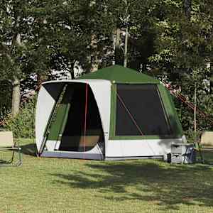 Kamperski šotor Kabina Zelena 420 x 420 x 227 cm Poliester