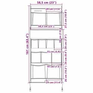 Skladovací sáček s úložištěm Černá a modrá 161 x 58,5 cm oxford - obrázek 11