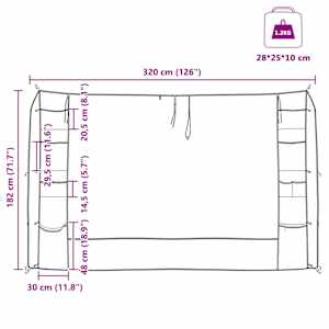 Závěsný organizér na stan Šedá a modrá 320 x 182 cm oxford - obrázek 9
