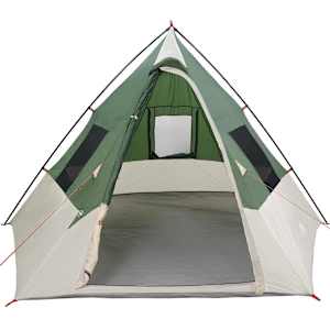 Tipi stan se střechou Zelená 383 x 338 x 217 cm taft - obrázek 4