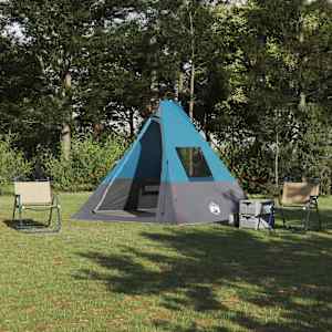 Tipi šotor s streho Modra 383 x 338 x 217 cm tafeta