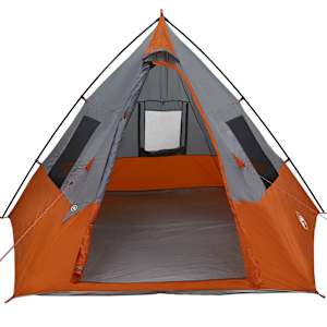 Tipi stan se střechou Šedá a oranžová 383 x 338 x 217 cm taft - obrázek 4