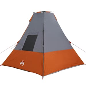 Tipi stan se střechou Šedá a oranžová 383 x 338 x 217 cm taft - obrázek 5