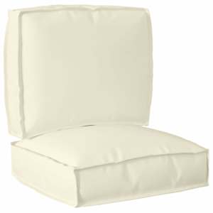 Sada polštářů na paletu 2 pcs Krémová Oxford látka - obrázek 1