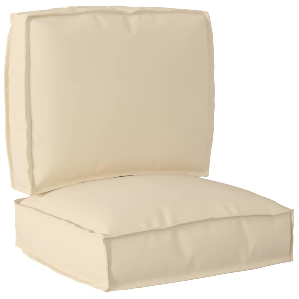 2 Stk. Pallepude Sæt Beige Oxford Stof