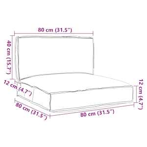 Sada polštářů na paletu 2 pcs Taupe Oxford látka - obrázek 4