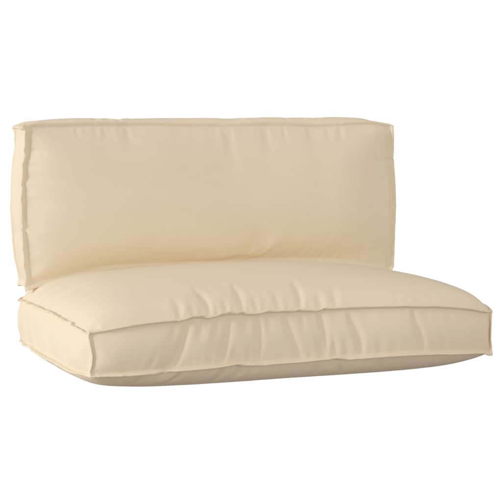 pallepudesæt Sæt af 2 Beige Polyester Pallepude Rektangulær