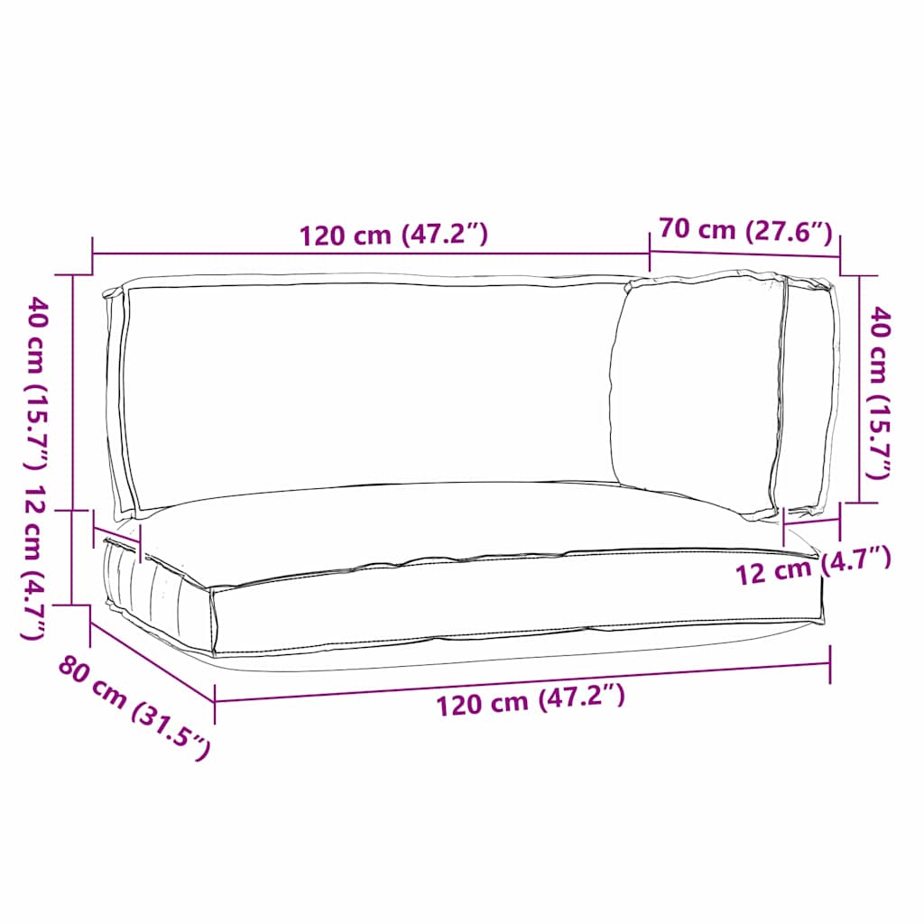 Pallet Kussen Set 3 pcs Taupe Oxford Stof image 11