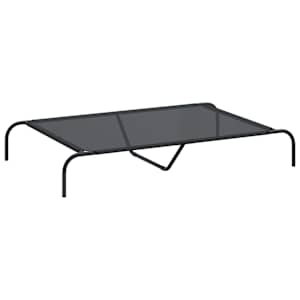 Vyvýšený pelíšek pro psy černý 130x80x20 cm Textilén a ocel - obrázek 2