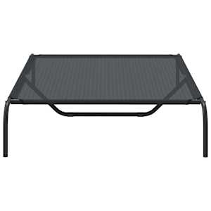 Vyvýšený pelíšek pro psy černý 130x80x20 cm Textilén a ocel - obrázek 5